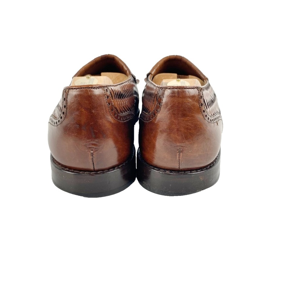 Mezlan Alicante Woven Leather Tassel Loafers Men's 10 M Brown Wingtip LKNU Spain - Picture 6 of 10